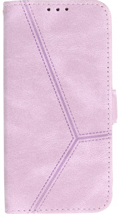 iPhone 14 Pro Case Hülle - Flip Geometrisch - Violett