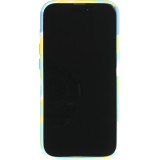 iPhone 14 Pro Max Case Hülle - Gel Soft touch glatt Streifen Blau/gelb