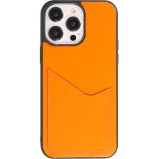 iPhone 14 Pro Max Case Hülle - Silikon Gummi Cover Haze Kartenhalter - Orange