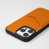 iPhone 14 Pro Max Case Hülle - Silikon Gummi Cover Haze Kartenhalter - Orange