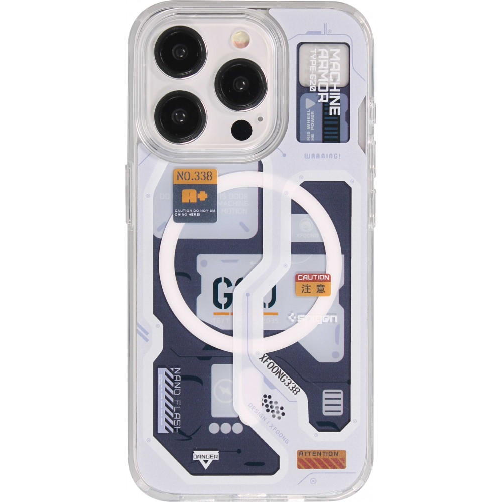 iPhone 15 Pro Max Case Hülle - Gummi Silikon Machine Armor Type-G20 MagSafe - Hellblau