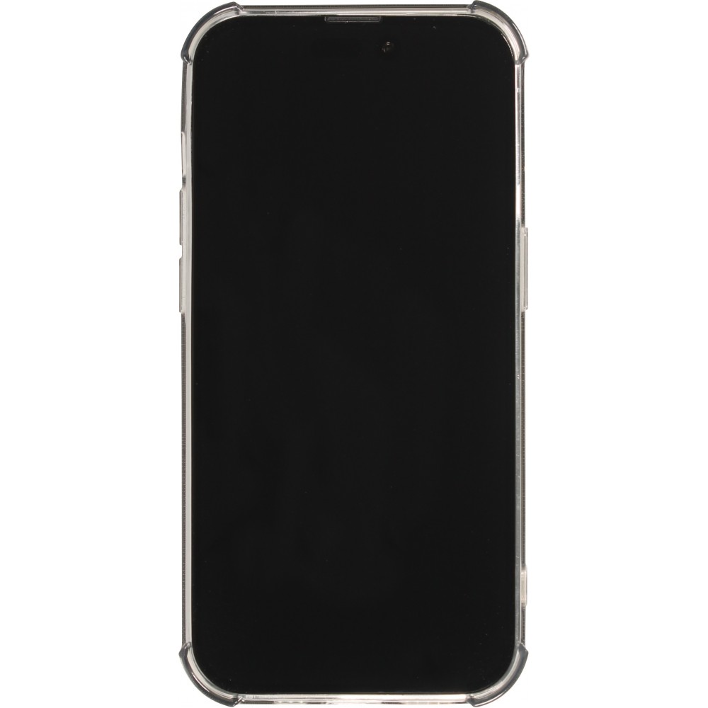 iPhone 14 Pro Case Hülle - Gummi Silikon bumper super flexibel mit Kartenhalter transparent - Grau