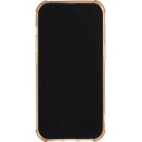 iPhone 14 Pro Case Hülle - Gummi Silikon bumper super flexibel mit Kartenhalter transparent - Gold