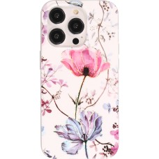 iPhone 14 Pro Max Case Hülle - Silikon Gel blütende Rose - Weiss