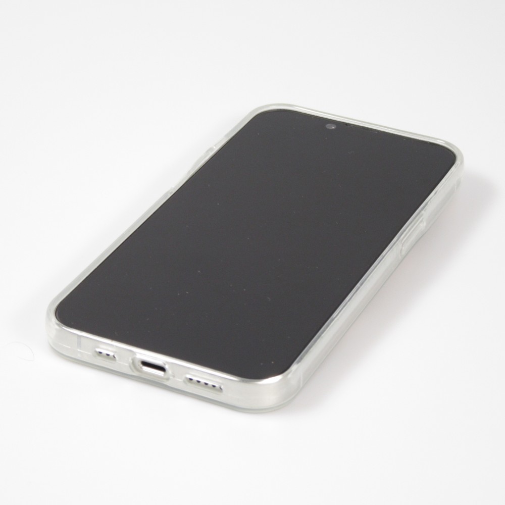 iPhone 14 Pro Max Case Hülle - Silikon Gel blütende Rose - Weiss