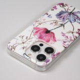 iPhone 14 Pro Max Case Hülle - Silikon Gel blütende Rose - Weiss
