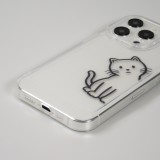 iPhone 15 Pro Max Case Hülle - Silikon Cover transparent süsse kleine Katze