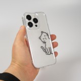 iPhone 15 Pro Max Case Hülle - Silikon Cover transparent süsse kleine Katze
