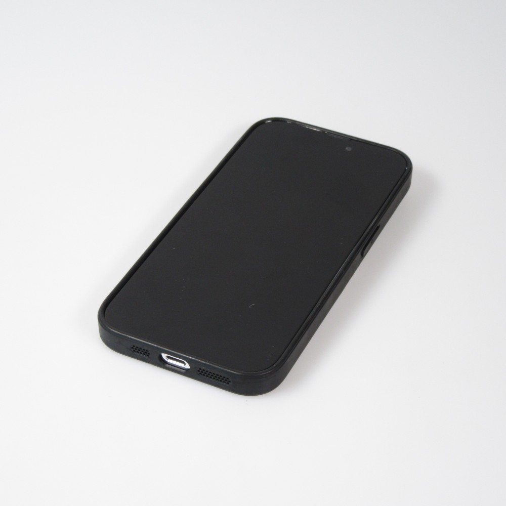 iPhone 13 Pro Max Case Hülle - Glass Marmor mit Silikonrand - Violett