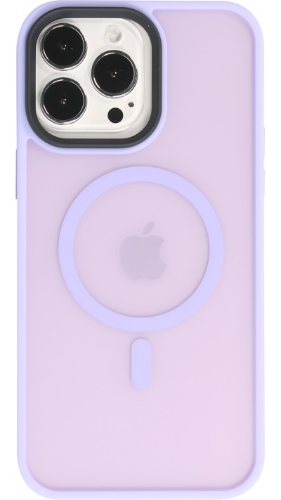 iPhone 14 Pro Case Hülle - Jelly cover glass semi-durchsichtig MagSafe - Light purple