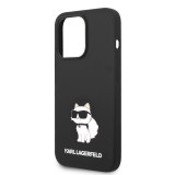 Coque iPhone 14 Pro - Karl Lagerfeld silicone soft touch Choupette - Noir