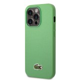 iPhone 15 Pro Case Hülle - Lacoste Petit Piqué Effekt mit MagSafe und gesticktem Logo-Patch - Grün