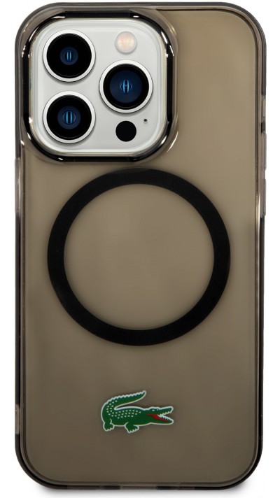iPhone 14 Pro Case Hülle - Lacoste Transparent-Lackgel mit MagSafe - Schwarz