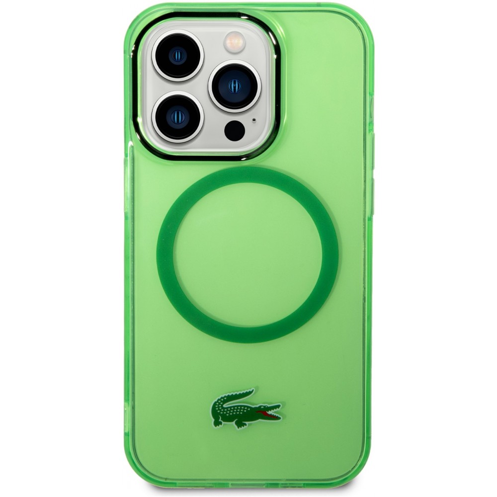 iPhone 14 Pro Case Hülle - Lacoste Transparent-Lackgel mit MagSafe - Hellgrün