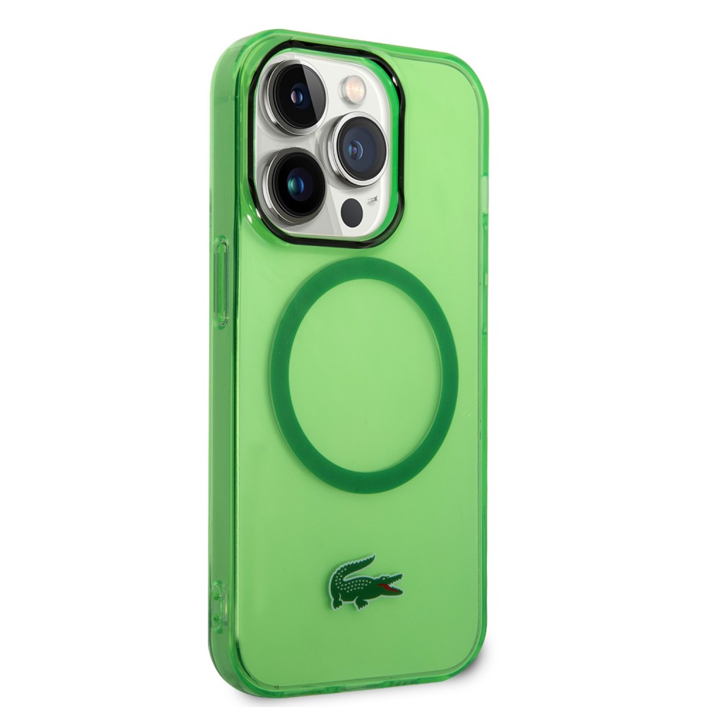 iPhone 14 Pro Case Hülle - Lacoste Transparent-Lackgel mit MagSafe - Hellgrün