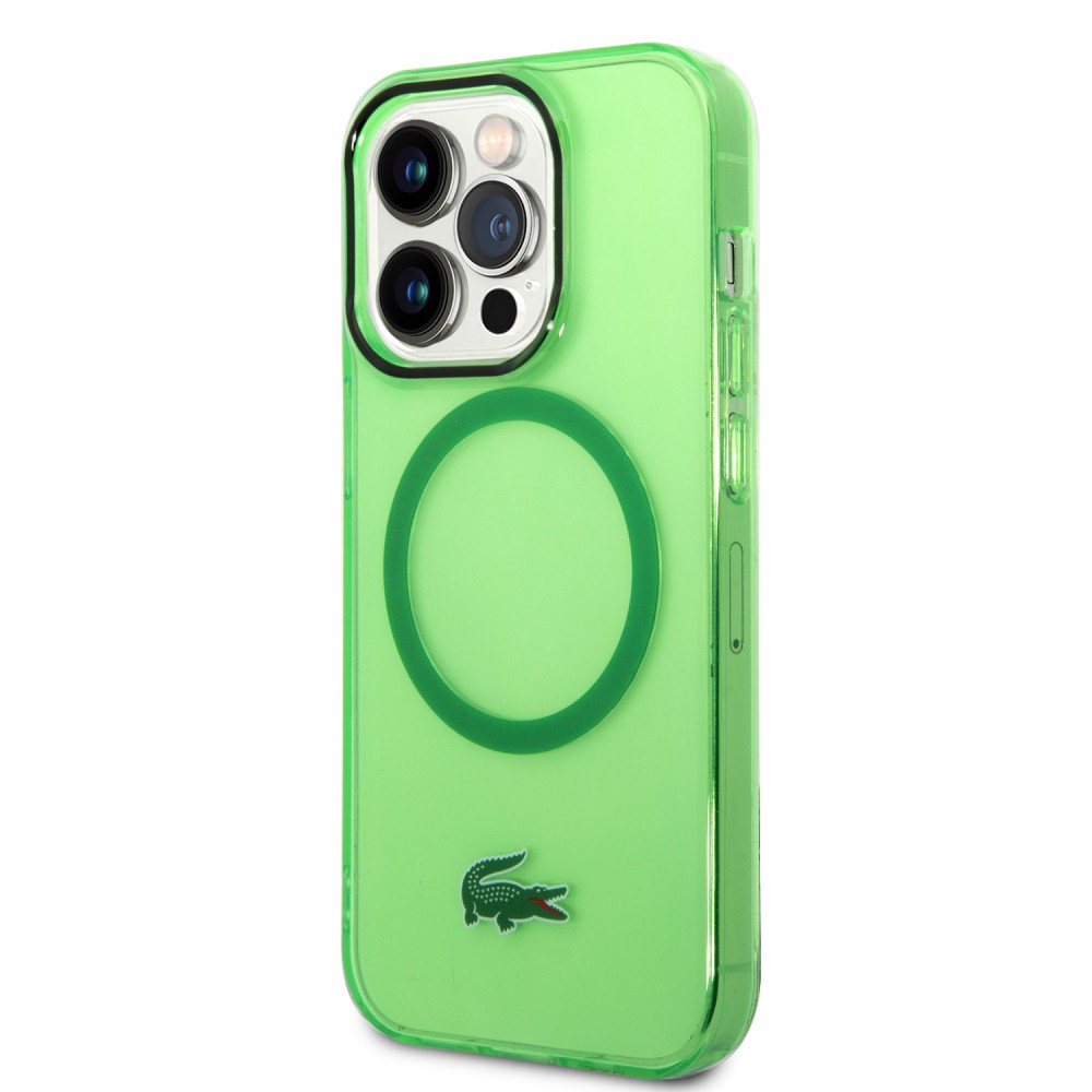 iPhone 14 Pro Case Hülle - Lacoste Transparent-Lackgel mit MagSafe - Hellgrün