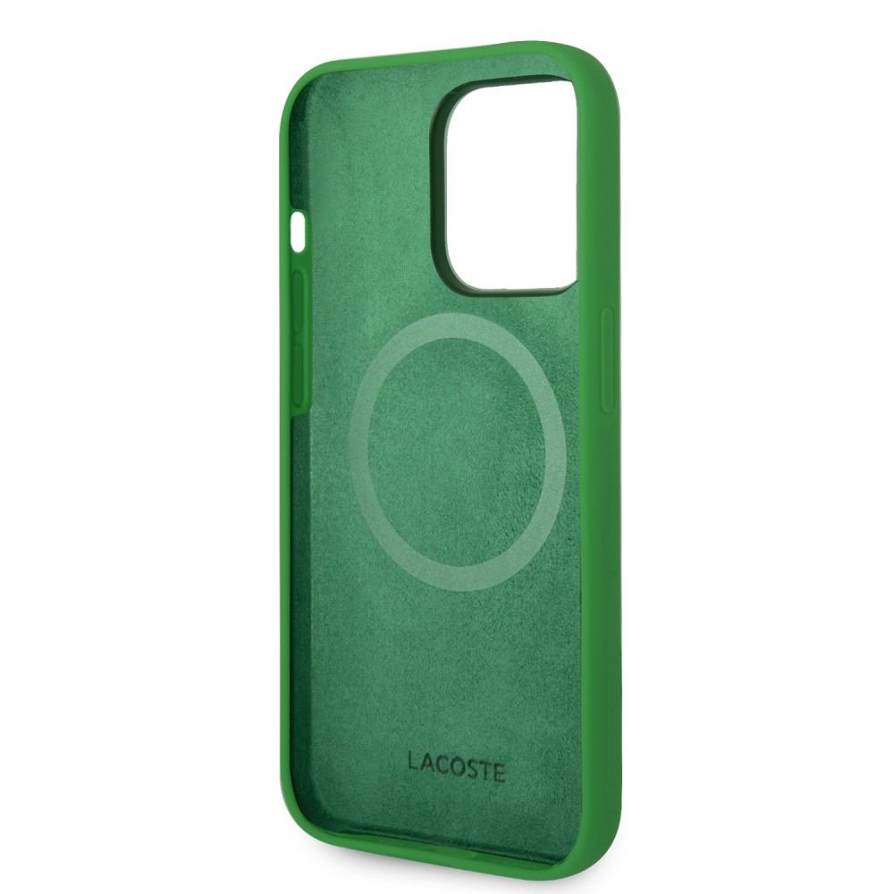 iPhone 14 Pro Max Case Hülle - Lacoste Silikon Soft Touch Magsafe - Grün