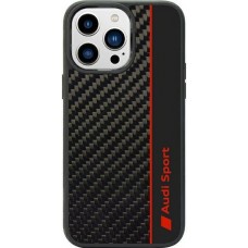iPhone 14 Pro Case Hülle - Audi Sport echte Carbon-Fiber mit Silikonkanten