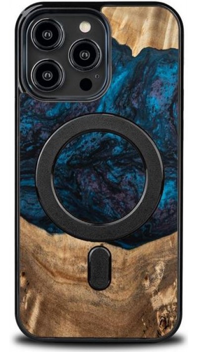 iPhone 14 Pro Max Case Hülle - Bewood Unique Wood and Resin Case MagSafe - Neptune - Navy Black