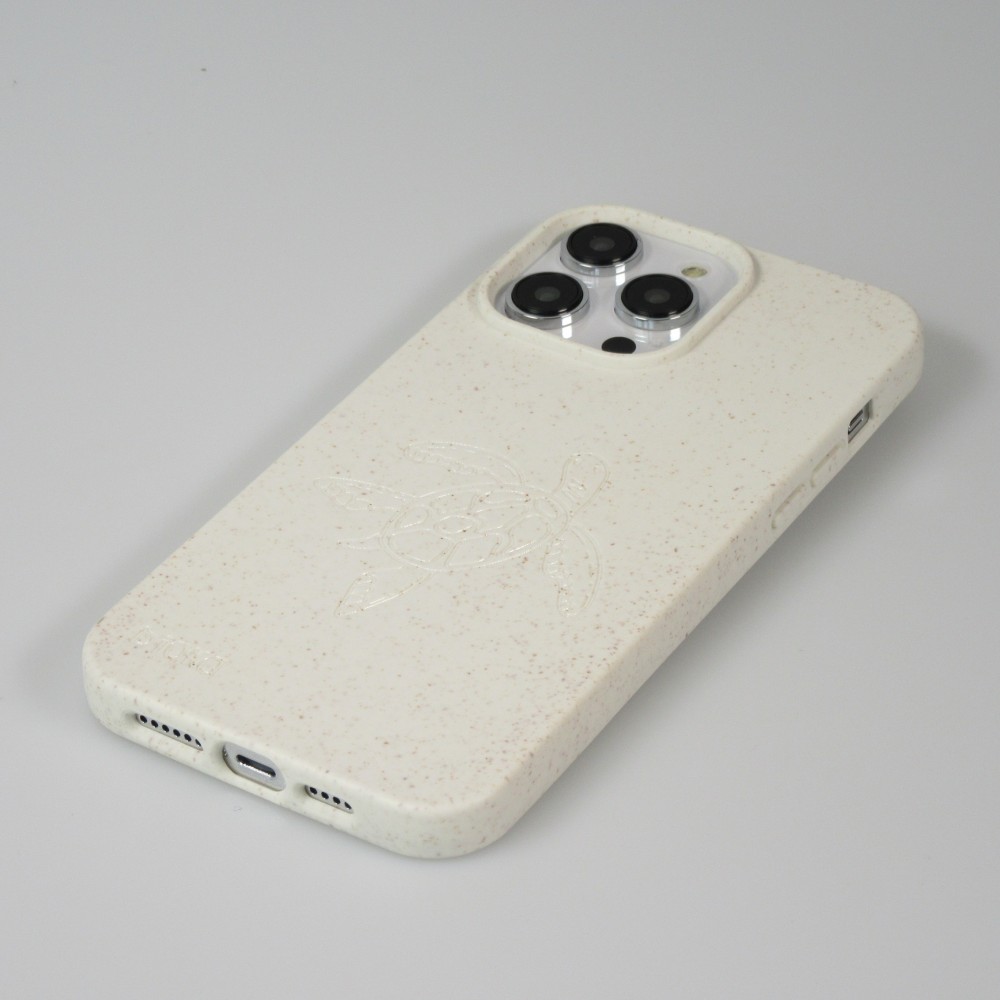 iPhone 14 Pro Max Case Hülle - Bioka Biologisch Abbaubar Eco-Friendly Kompostierbar - Seele der Schildkröte - Weiss