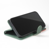 iPhone 15 Pro Case Hülle - Flip classical elegant fine lines - Grün