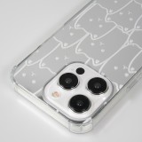 iPhone 14 Pro Max Case Hülle - Gummi Bumper Katzen Spiegel - Transparent