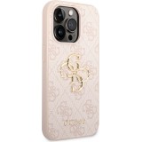 iPhone 14 Pro Max Case Hülle - Guess PU 4G mit Metall-Logo - Rosa
