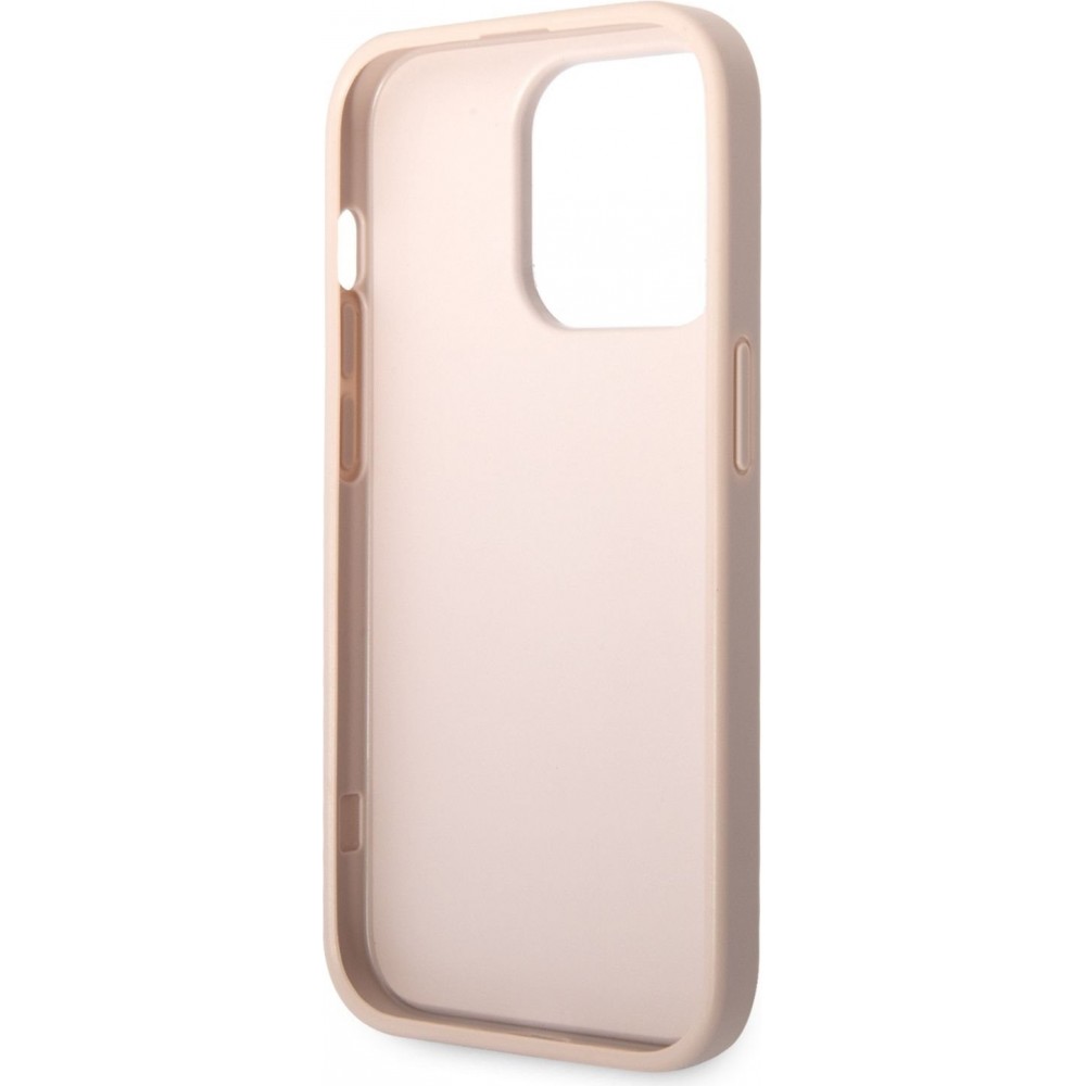iPhone 14 Pro Max Case Hülle - Guess PU 4G mit Metall-Logo - Rosa