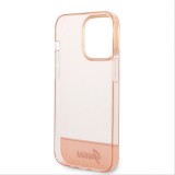 iPhone 14 Pro Max Case H&uuml;lle - Guess Gel straff Kamera Outline transparent - Rosa