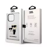iPhone 14 Pro Max Cover - Karl Lagerfeld und Choupette duo starres Glitzergel - Transparent