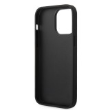 iPhone 14 Pro Max Case Hülle - Karl Lagerfeld genarbtes Kunstleder mit wiederholtem Logoaufdruck - Schwarz