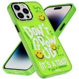 iPhone 14 Pro Max Case H&uuml;lle - Youngkit Happy Mood Glossy Case Stay Cozy - Blau