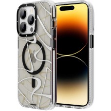 iPhone 14 Pro Max Case Hülle - Youngkit Ink Series semi-transparent MagSafe - Schwarz