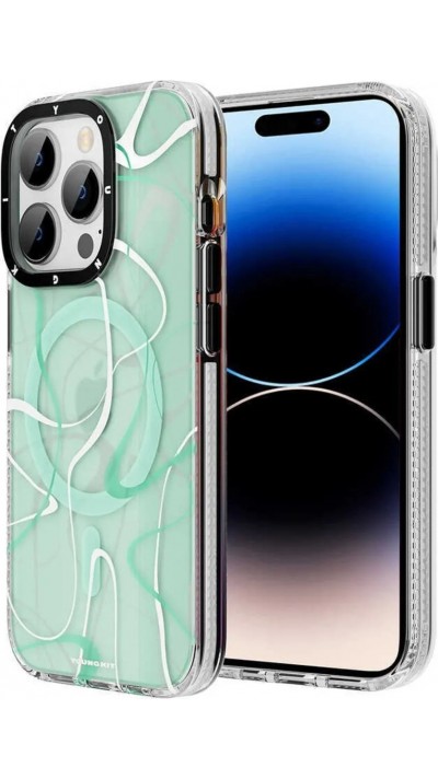 iPhone 14 Pro Max Case Hülle - Youngkit Ink Series semi-transparent MagSafe - Grün