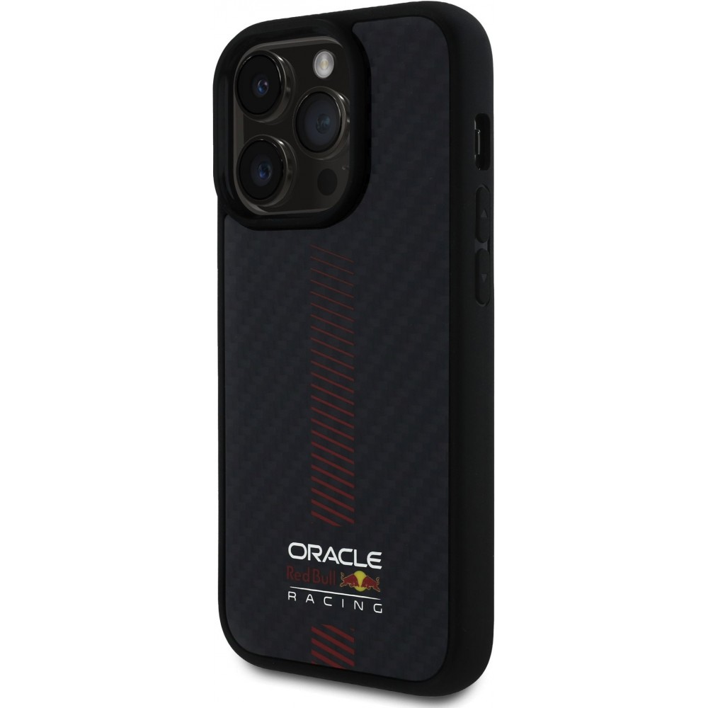 iPhone 14 Pro Case Hülle - Red Bull Racing Carbon Powerbar MagSafe - Schwarz