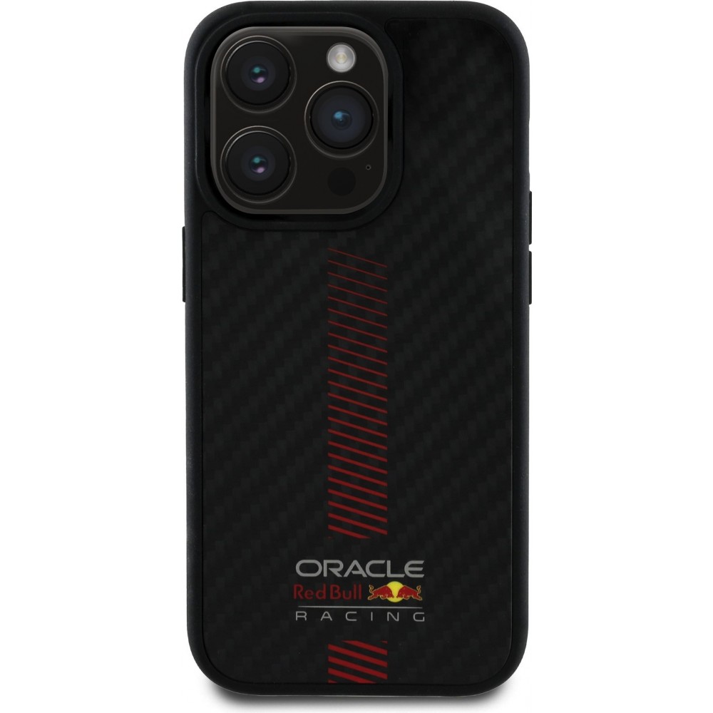 iPhone 14 Pro Case Hülle - Red Bull Racing Carbon Powerbar MagSafe - Schwarz