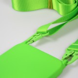 iPhone 14 Pro Case Hülle - Silikon matt mit Trageschlaufe und Metall Karabiner - Grün