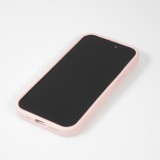 iPhone 14 Pro Max Case Hülle - Mattes Soft-Touch-Silikon mit Relieflinien - Rosa