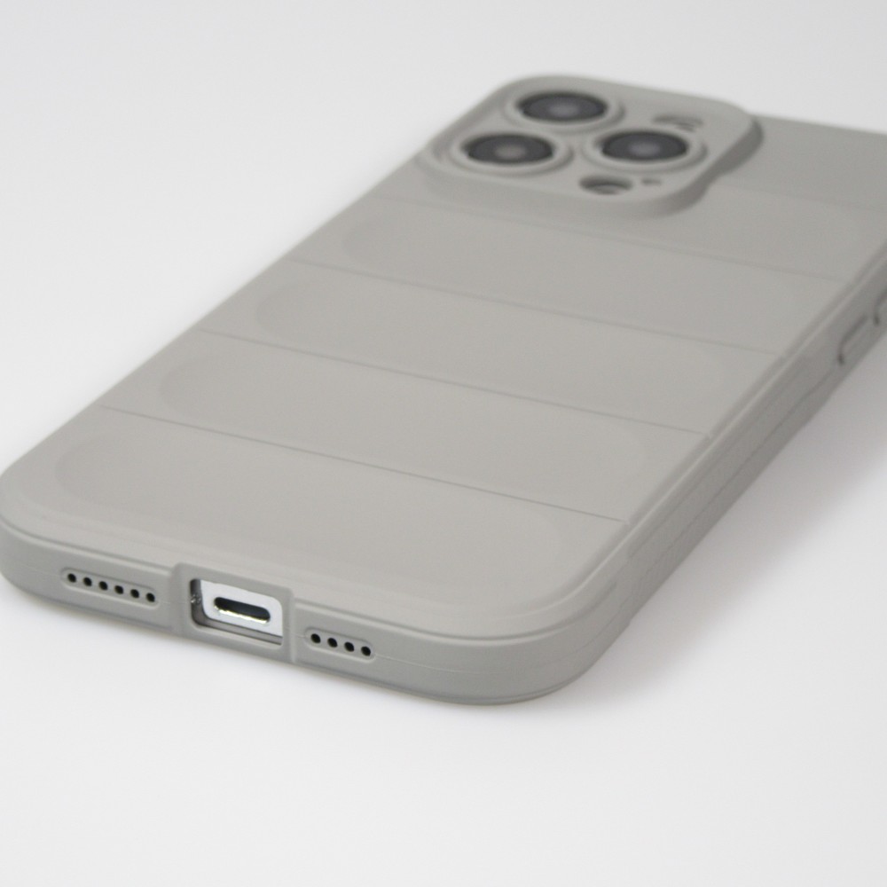 iPhone 14 Pro Case Hülle - Robustes Silikon mit Doppelter Schutzschicht - Hellgrau