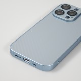 iPhone 14 Pro Max Case Hülle - Straffes Silikon mit Karbon Look + Kameraschutz - Hellblau