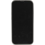 iPhone 14 Pro Max Case Hülle - Straffes Silikon mit Karbon Look + Kameraschutz - Grau