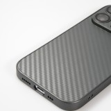 iPhone 14 Pro Max Case Hülle - Straffes Silikon mit Karbon Look + Kameraschutz - Grau