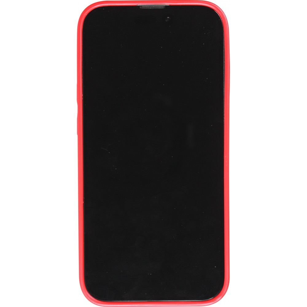 iPhone 14 Pro Max Case Hülle - Straffes Silikon mit Karbon Look + Kameraschutz - Rot