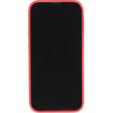iPhone 14 Pro Max Case Hülle - Straffes Silikon mit Karbon Look + Kameraschutz - Rot