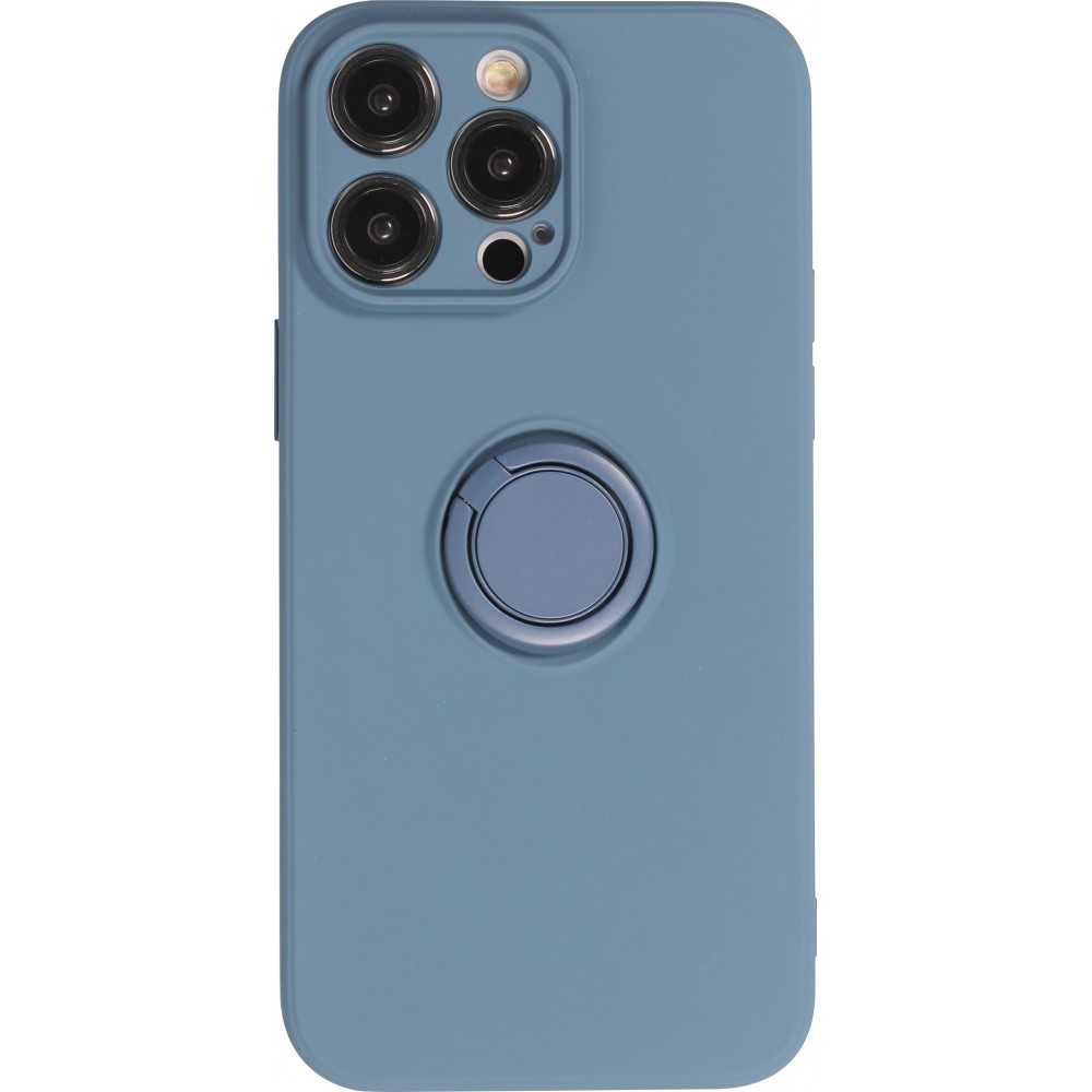 iPhone 14 Pro Max Case Hülle - Soft Touch mit Ring - Blau