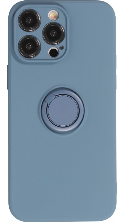 iPhone 14 Pro Max Case Hülle - Soft Touch mit Ring - Blau