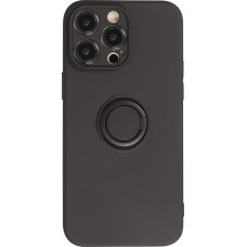 iPhone 14 Pro Case Hülle - Soft Touch mit Ring - Schwarz
