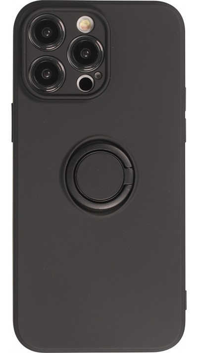 iPhone 14 Pro Max Case Hülle - Soft Touch mit Ring - Schwarz