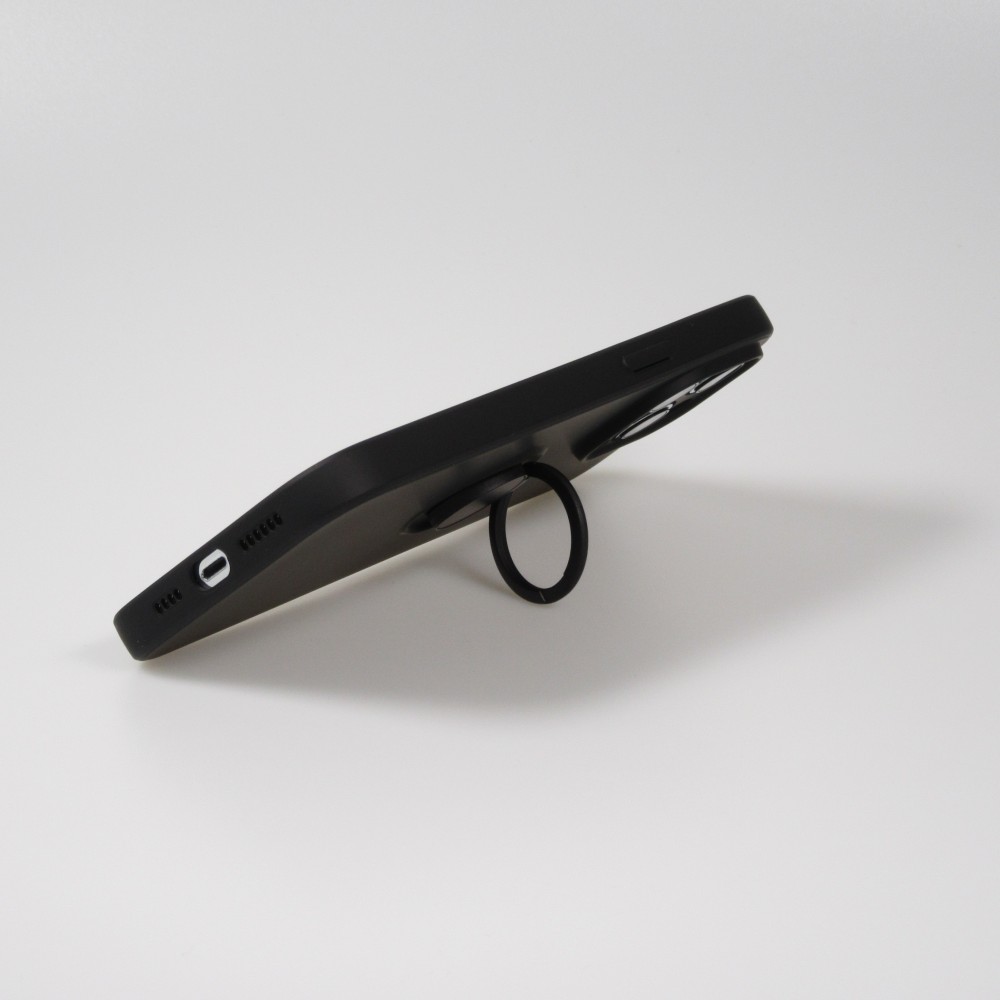 iPhone 14 Pro Case Hülle - Soft Touch mit Ring - Schwarz