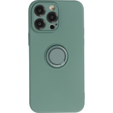 iPhone 14 Pro Case Hülle - Soft Touch mit Ring - Dunkelgrün